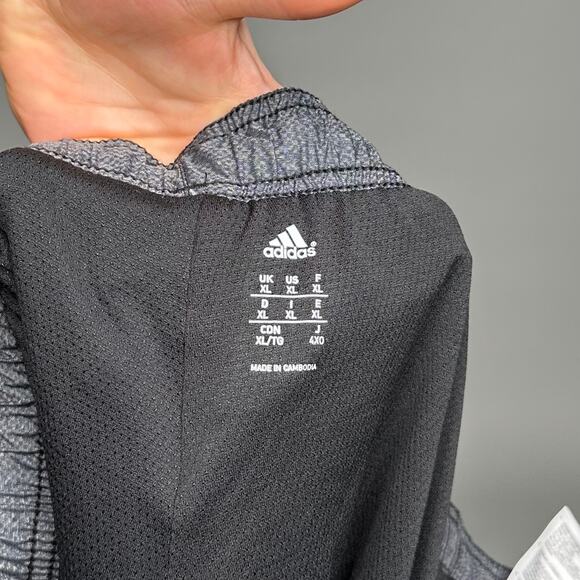 Adidas Track Pants Dark Grey Polyester Black Mesh Lined - Picture 4 of 4